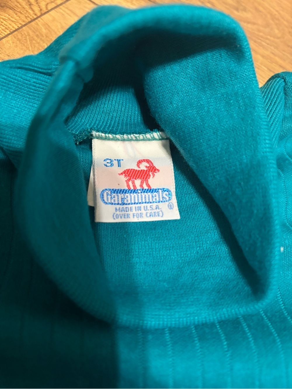 Vintage Garanimals Toddler Turtlenecks Aqua Blue Soft Cotton shirt Size 2T NWT - Picture 6 of 7